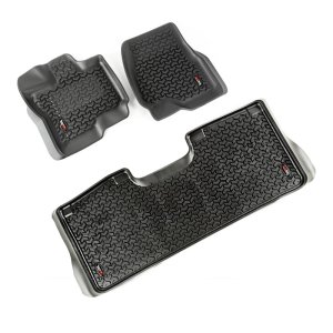 Ford Raptor Floor Liner Kit - Front/Rear - Rugged Ridge - 3 Pc - Black - `15-`18